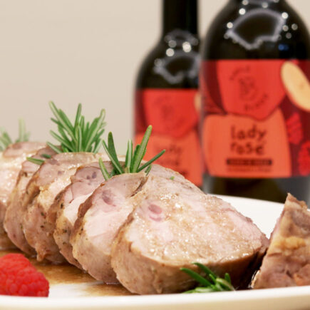 filetto di suino con lamponi